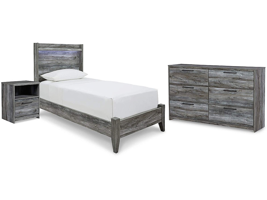 Baystorm Twin Panel Bed, Dresser and Nightstand - main image