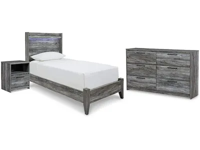 Baystorm Twin Panel Bed, Dresser and Nightstand