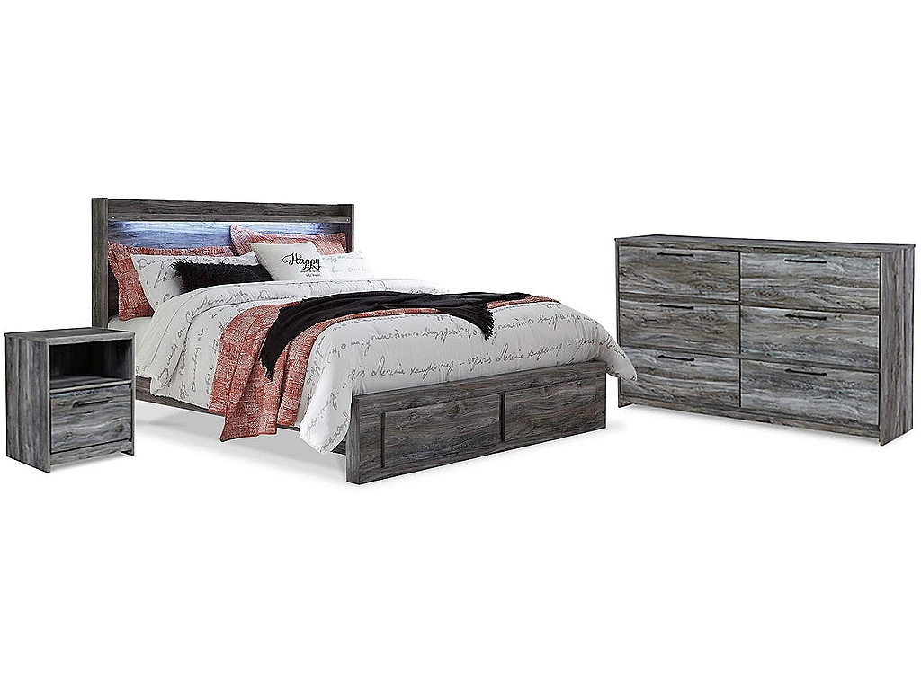 Baystorm King Panel Storage Bed, Dresser and Nightstand - main image