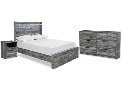 Baystorm Full Panel Storage Bed, Dresser and Nightstand