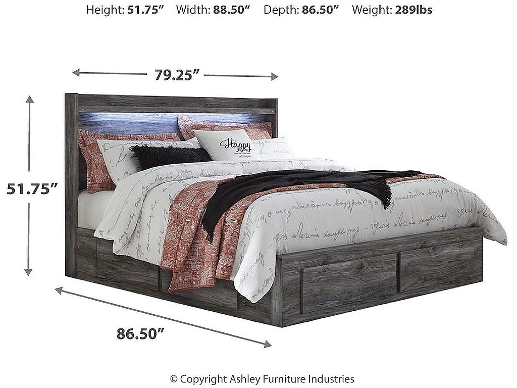 Baystorm King Panel Storage Bed with Mirrored Dresser and Nightstand - image 8