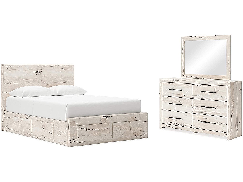Lawroy Queen Panel Storage Bed, Dresser and Mirror - main image