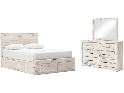 Lawroy Queen Panel Storage Bed, Dresser and Mirror