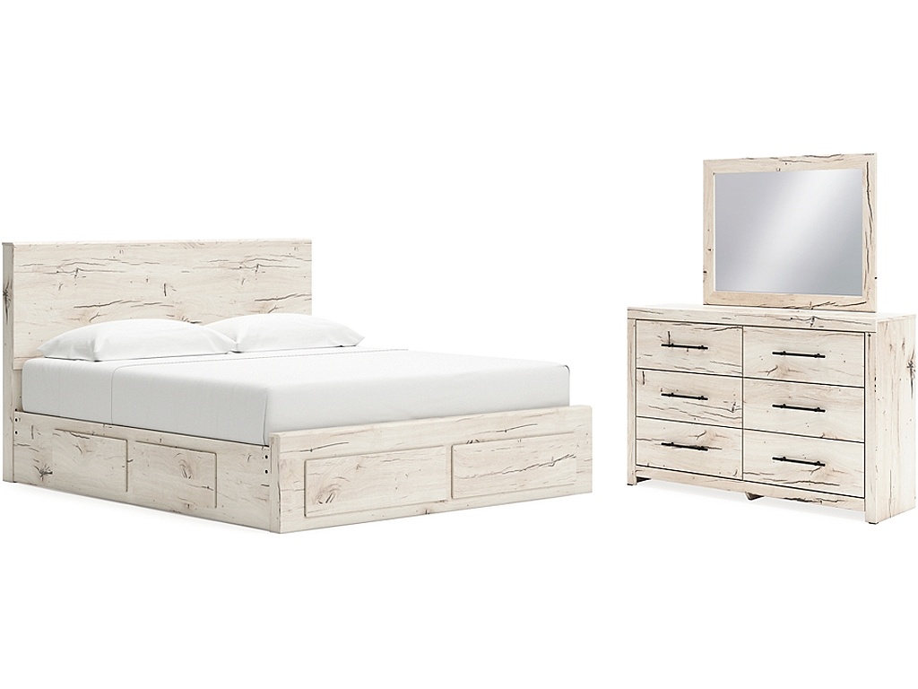 Lawroy King Panel Storage Bed, Dresser and Mirror - main image