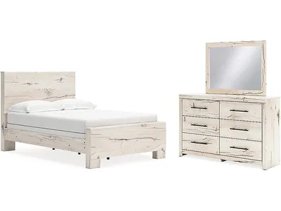 Lawroy Full Panel Bed, Dresser and Mirror