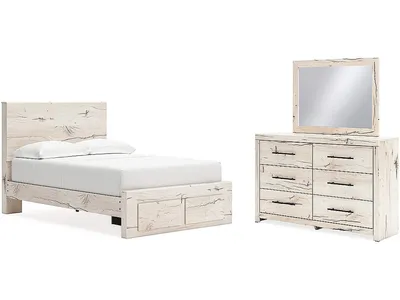 Lawroy Full Panel Storage Bed, Dresser and Mirror