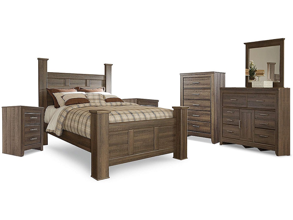 Juararo Queen Poster Bed, Dresser, Mirror, Chest and 2 Nightstands - main image