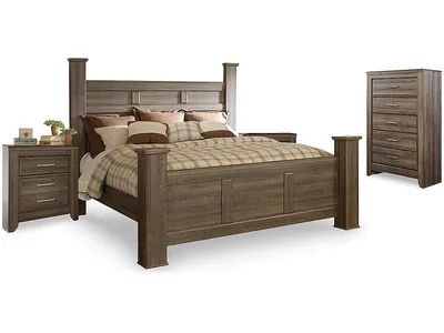 Juararo King Poster Bed, Chest and 2 Nightstands