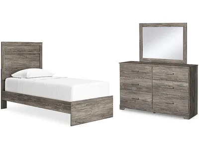 Ralinksi Twin Panel Bed, Dresser and Mirror