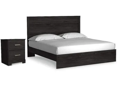 Belachime King Panel Bed and Nightstand
