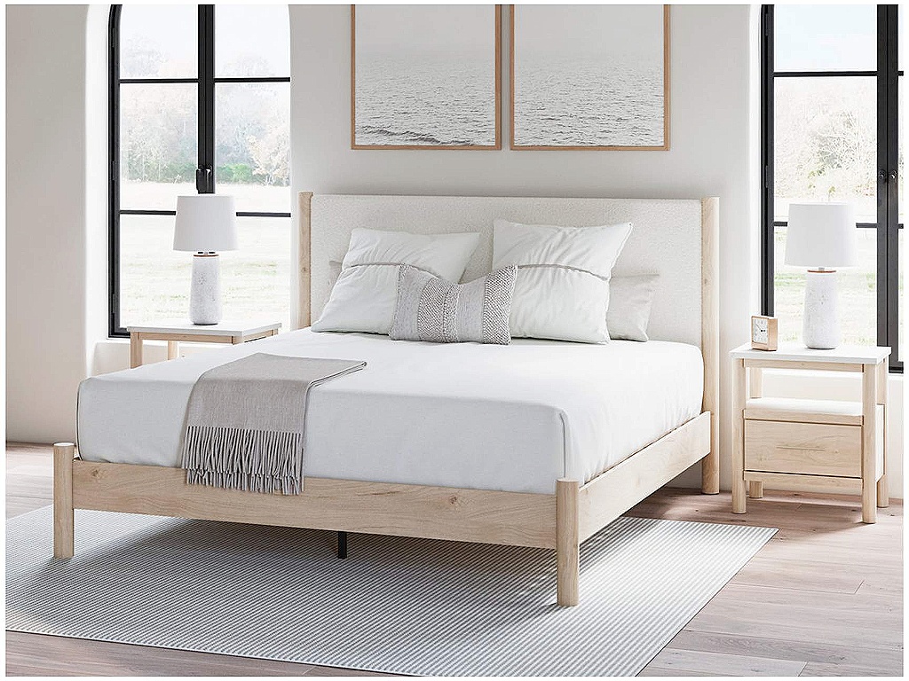 Cadmori King Upholstered Panel Bed - image 1