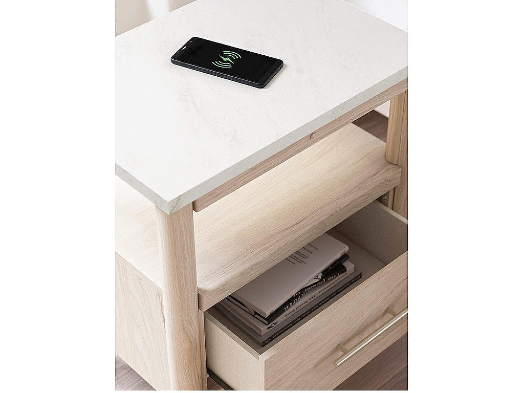 Cadmori King Upholstered Panel Bed, Dresser and Nightstand - image 25