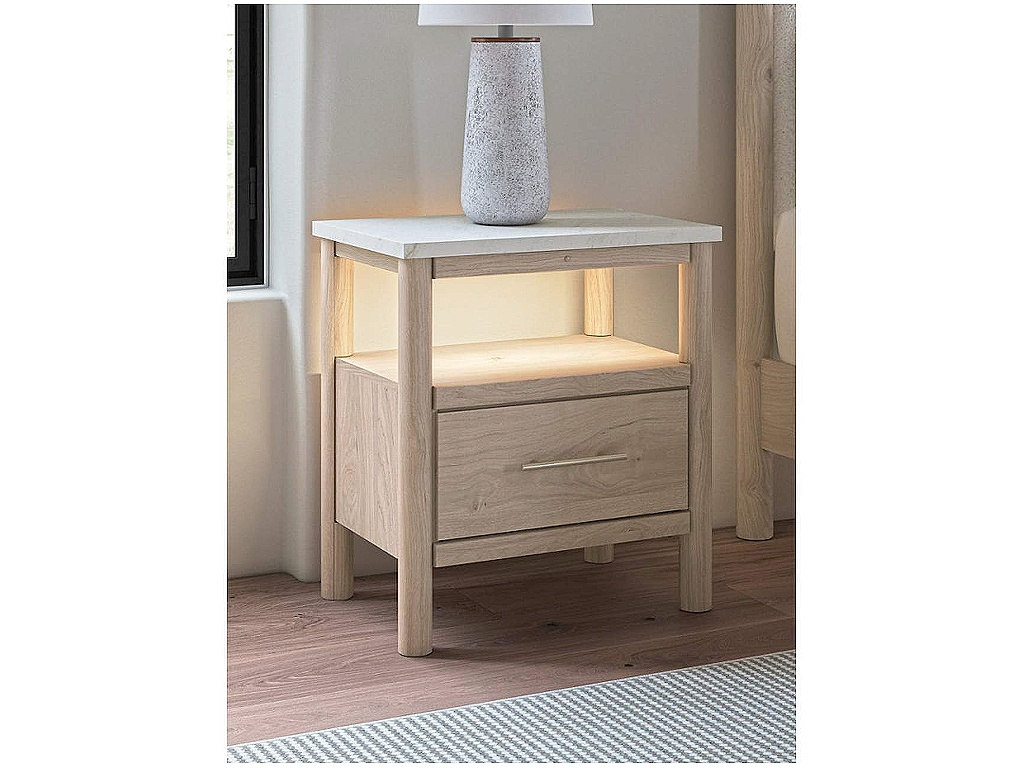 Cadmori King Upholstered Panel Bed, Dresser and Nightstand - image 24