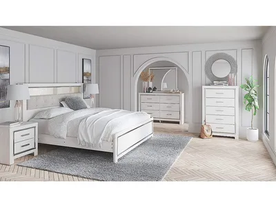 Altyra King Panel Bookcase Bed, Dresser and Mirror