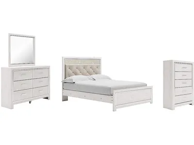 Altyra Queen Upholstered Panel Bed, Dresser, Mirror, and Chest - Alternative View