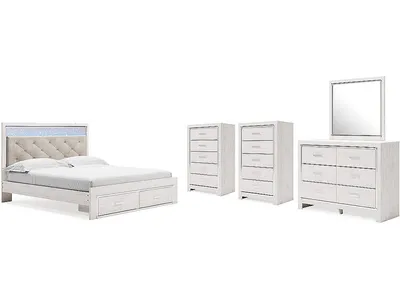 Altyra King Storage Bed, Dresser, Mirror and 2 Chests
