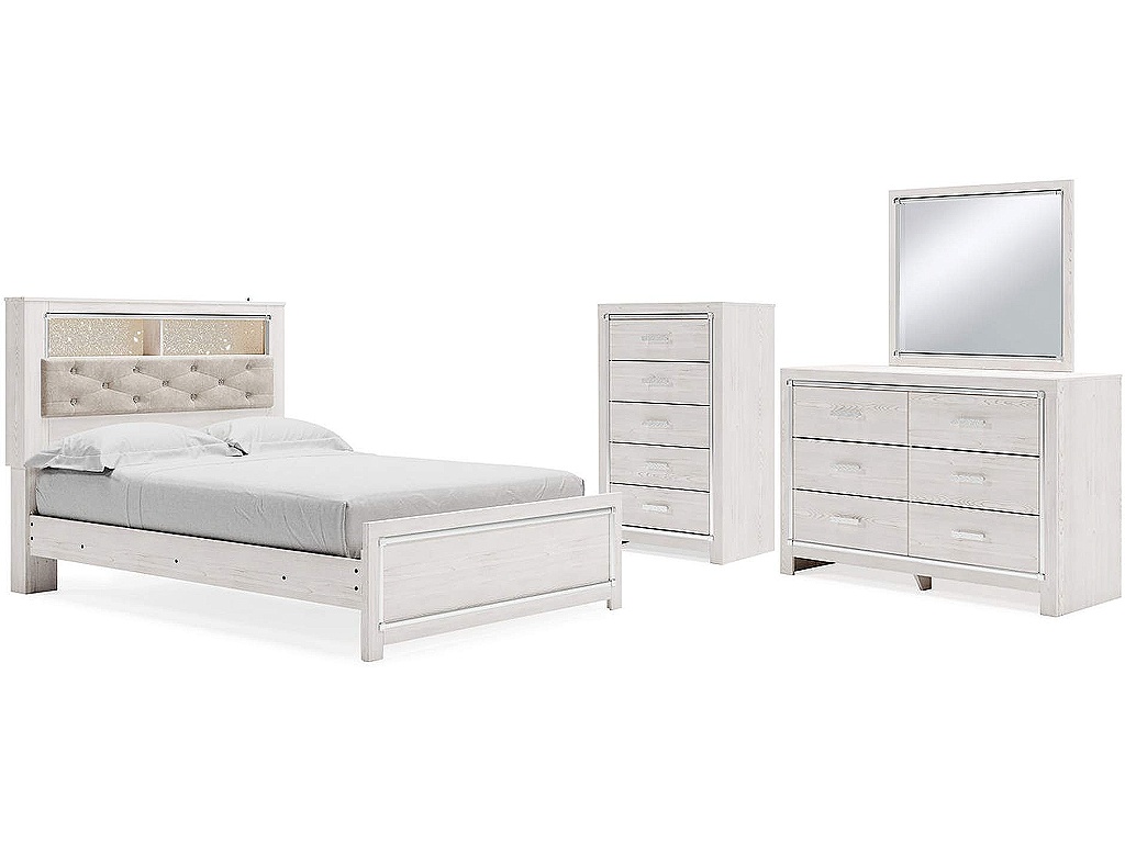 Altyra Queen Bookcase Panel Bed, Dresser, Mirror and Chest - main image