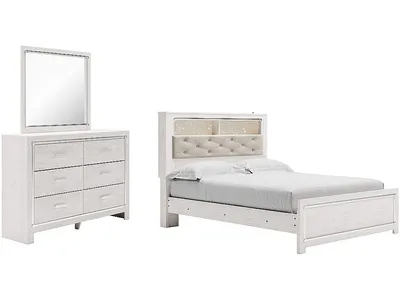 Altyra Queen Panel Bookcase Bed, Dresser and Mirror