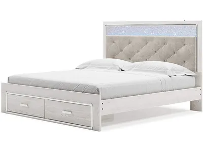 Altyra King Upholstered Panel Storage Bed, Dresser, Mirror and Nightstand - Alternative View