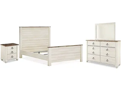 Willowton Queen Panel Bed, Dresser, Mirror, and Nightstand