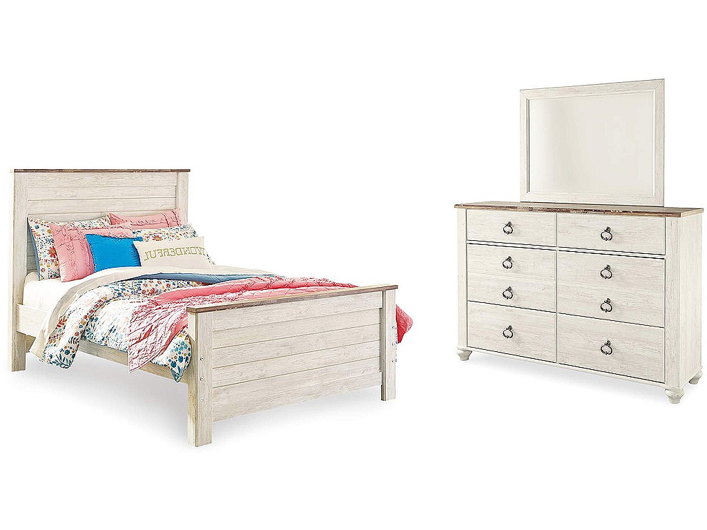 Willowton Full Panel Bed, Dresser and Mirror - main image