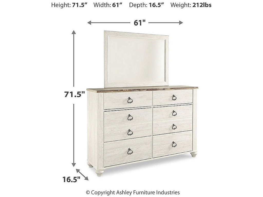 Willowton Dresser and Mirror - image 2