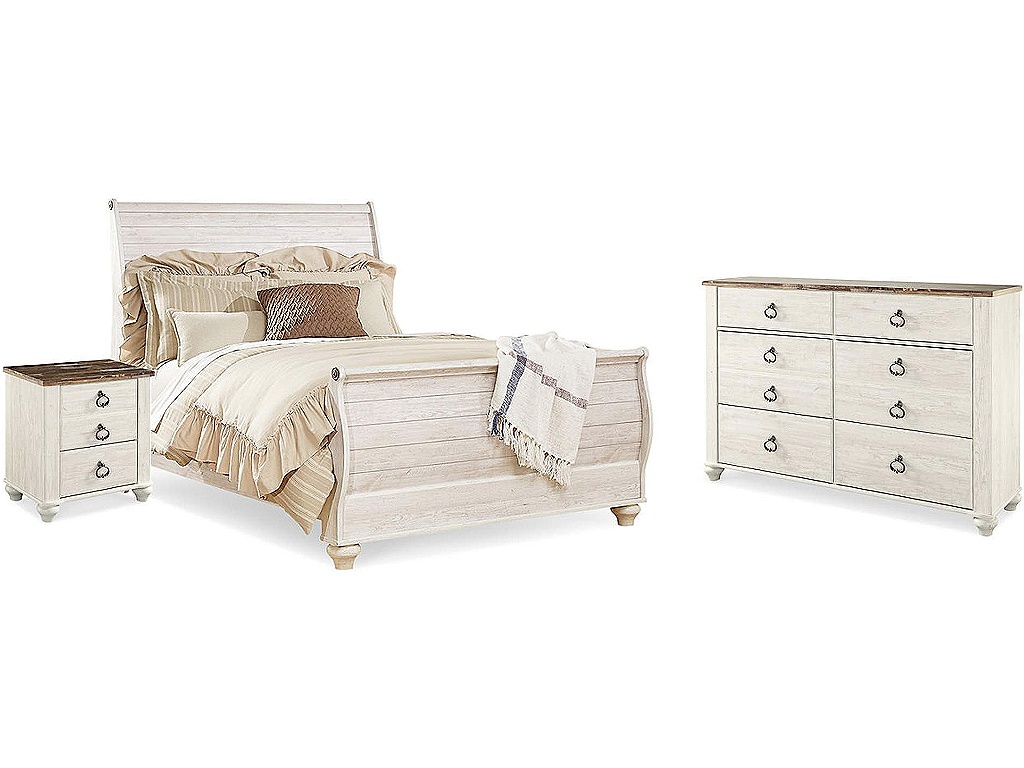Willowton Queen Sleigh Bed, Dresser and Nightstand - main image