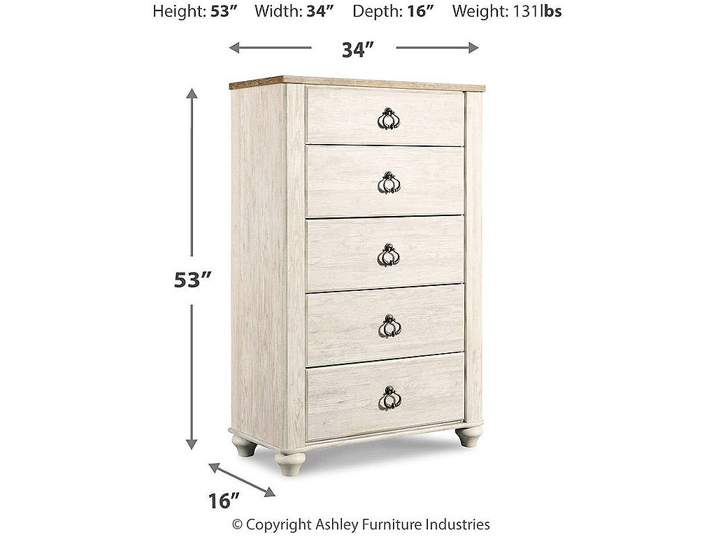 Willowton Queen Sleigh Bed, Dresser, Mirror, Chest and Nightstand - image 9