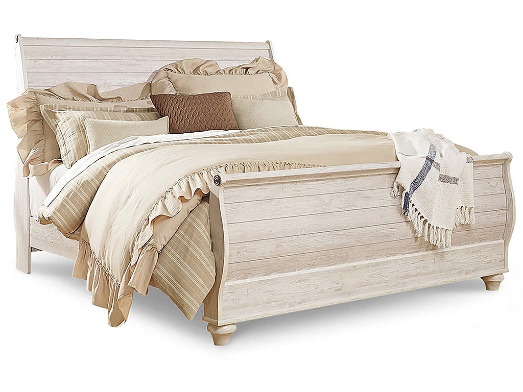 Willowton King Sleigh Bed, Dresser, Mirror, Chest and 2 Nightstands - image 1