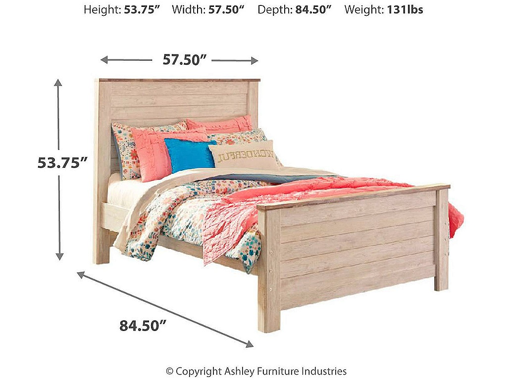 Willowton Full Panel Bed and Nightstand - image 3