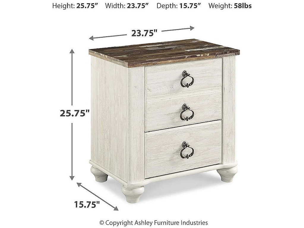 Willowton Queen Sleigh Bed, Dresser, Mirror, Chest and Nightstand - image 10