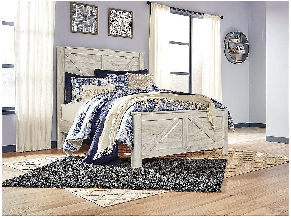 Bellaby Queen Crossbuck Panel Bed and 2 Nightstands - image 3