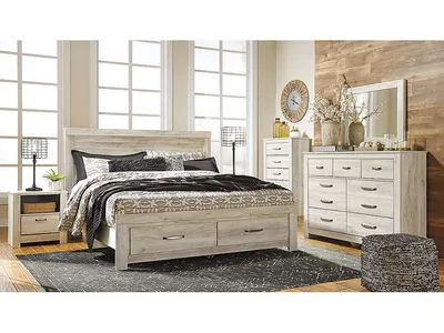 Bellaby King Storage Bed, Dresser, Mirror, Chest and 2 Nightstands