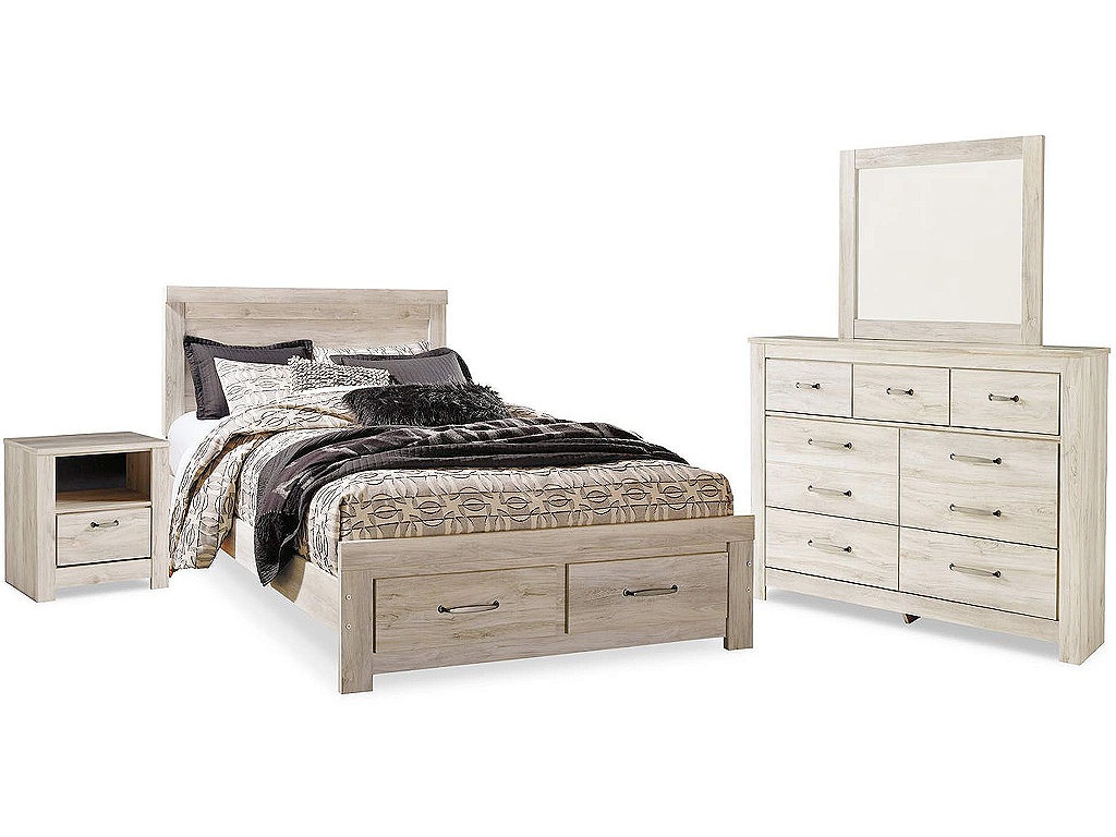 Bellaby Queen Panel Storage Bed, Dresser, Mirror and Nightstand - main image