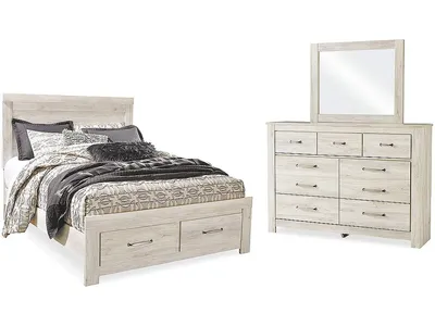 Bellaby Queen Panel Storage Bed, Dresser and Mirror