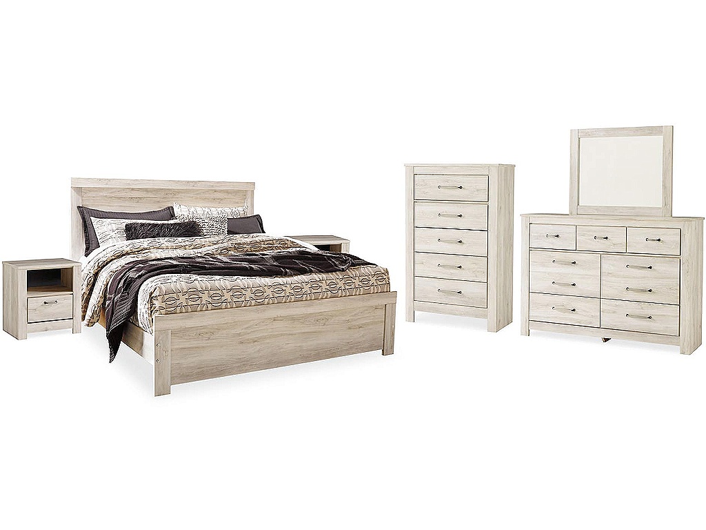 Bellaby King Panel Bed, Dresser, Mirror, Chest and 2 Nightstands - image 1