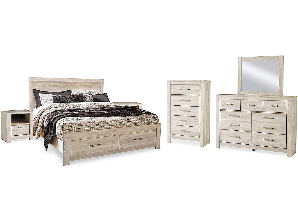 Bellaby King Storage Bed, Dresser, Mirror, Chest and 2 Nightstands - image 1