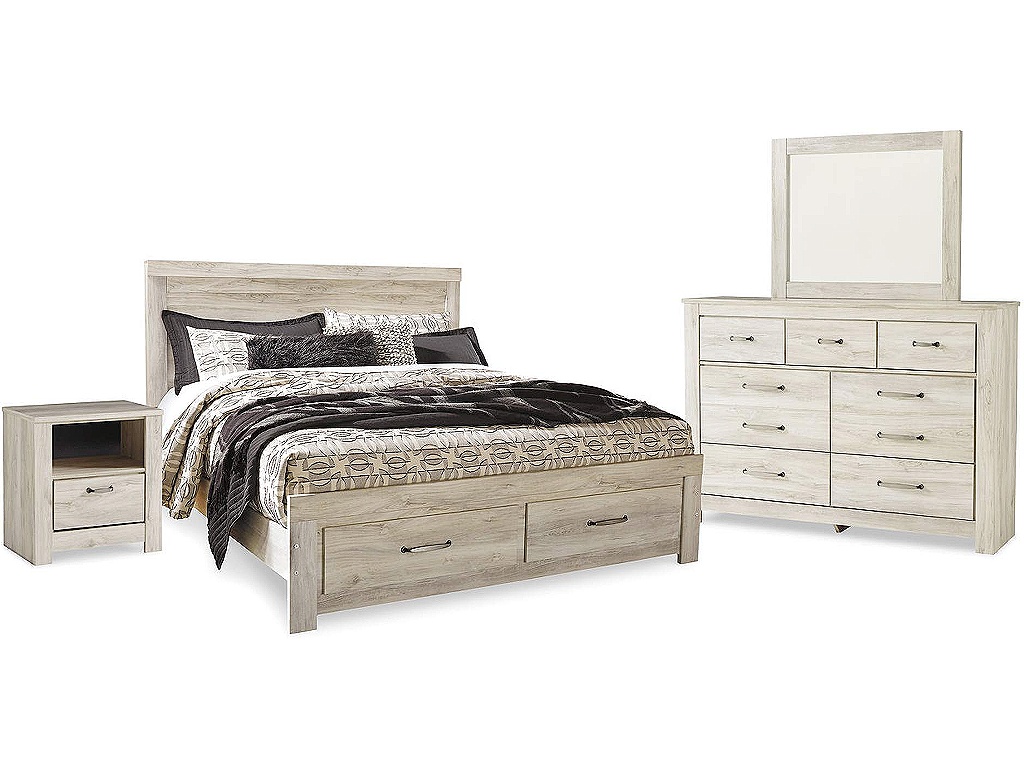 Bellaby King Panel Storage Bed, Dresser, Mirror and Nightstand - main image