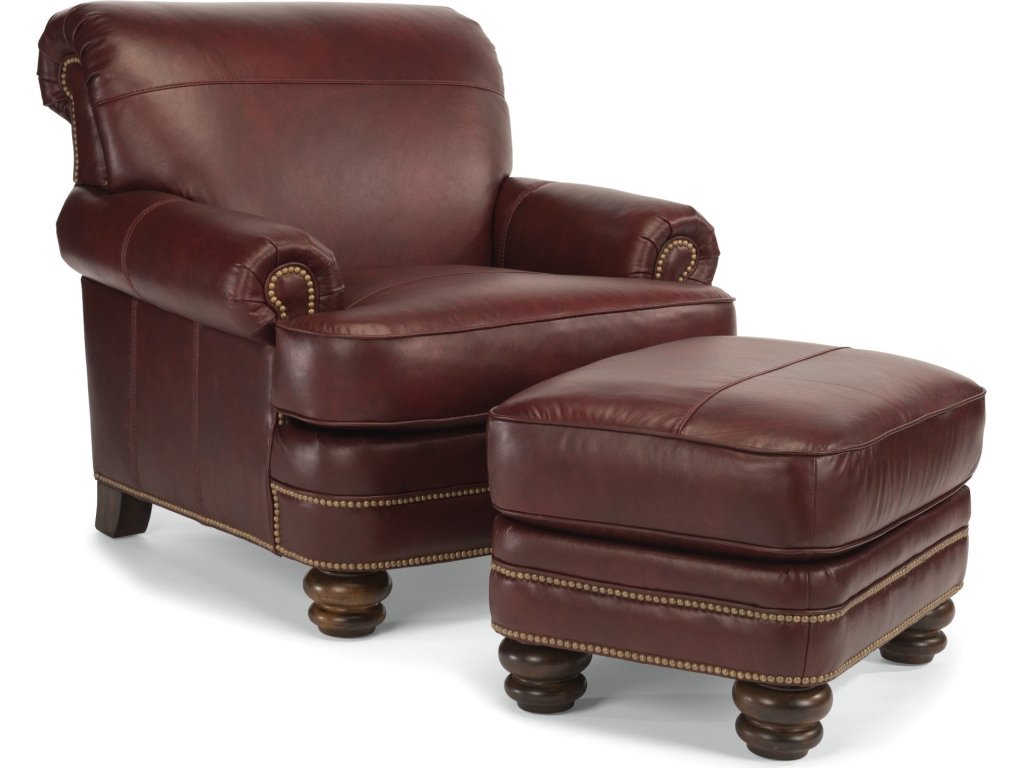 Bay Bridge Leather Ottoman - image 8