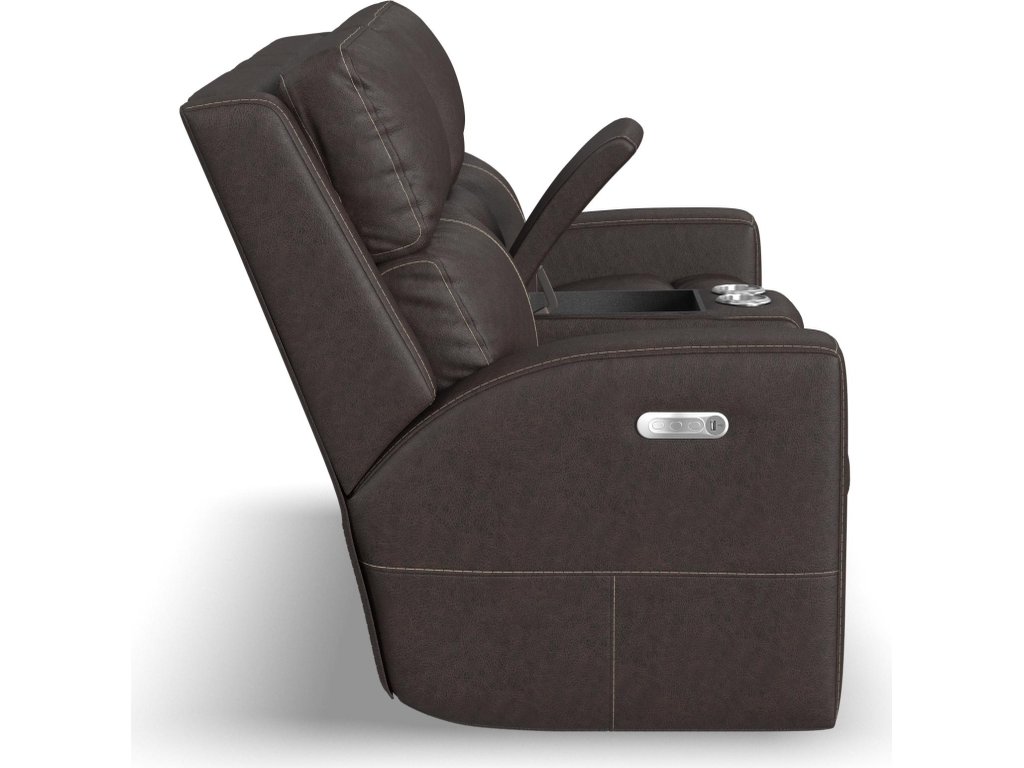 Score Leather Power Reclining Loveseat with Console & Power Headrests & Lumbar - image 9