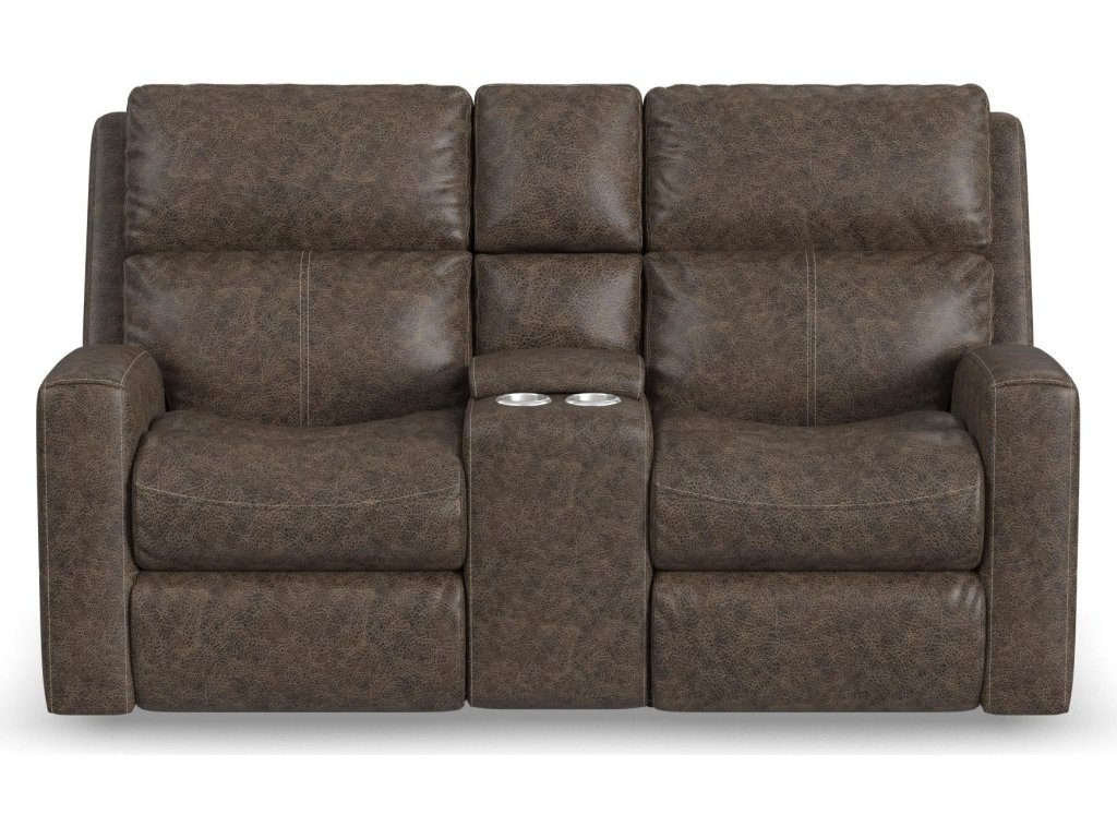 Score Leather Power Reclining Loveseat with Console & Power Headrests & Lumbar - image 2