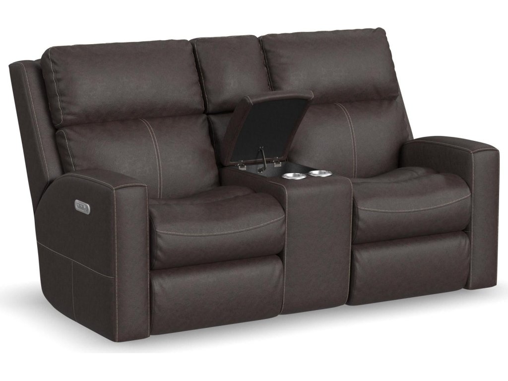 Score Leather Power Reclining Loveseat with Console & Power Headrests & Lumbar - image 5