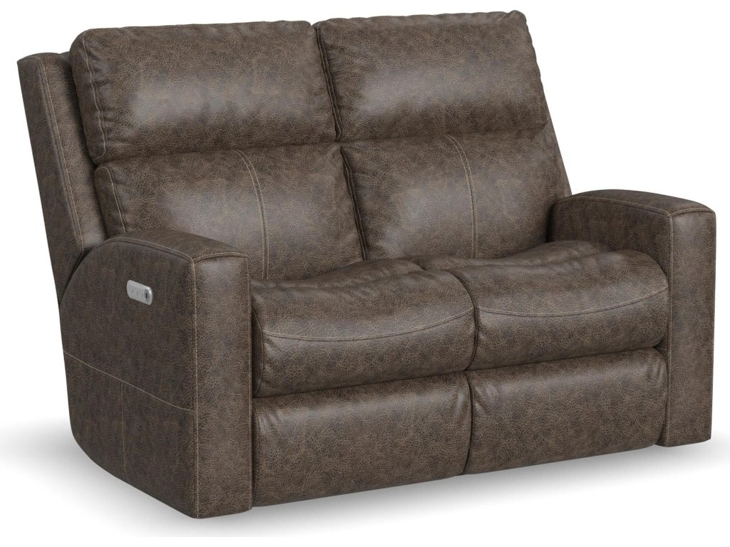 Score Leather Power Reclining Loveseat with Power Headrests & Lumbar - main image
