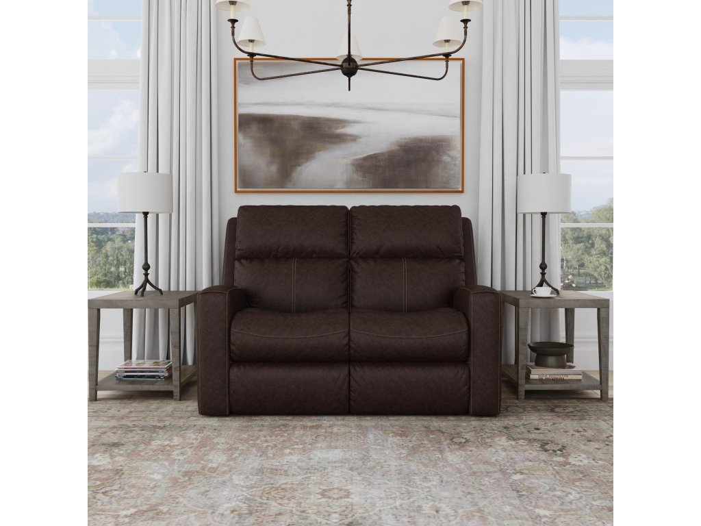 Score Leather Power Reclining Loveseat with Power Headrests & Lumbar - image 1