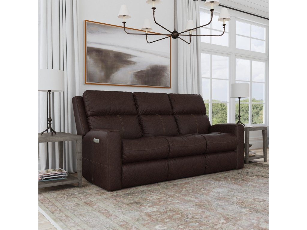 Score Leather Power Reclining Sofa with Power Headrests & Lumbar - image 1