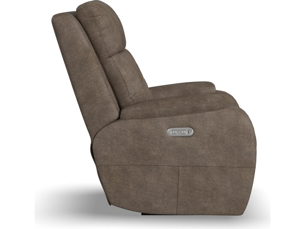 Strait Leather Power Recliner with Power Headrest - image 3