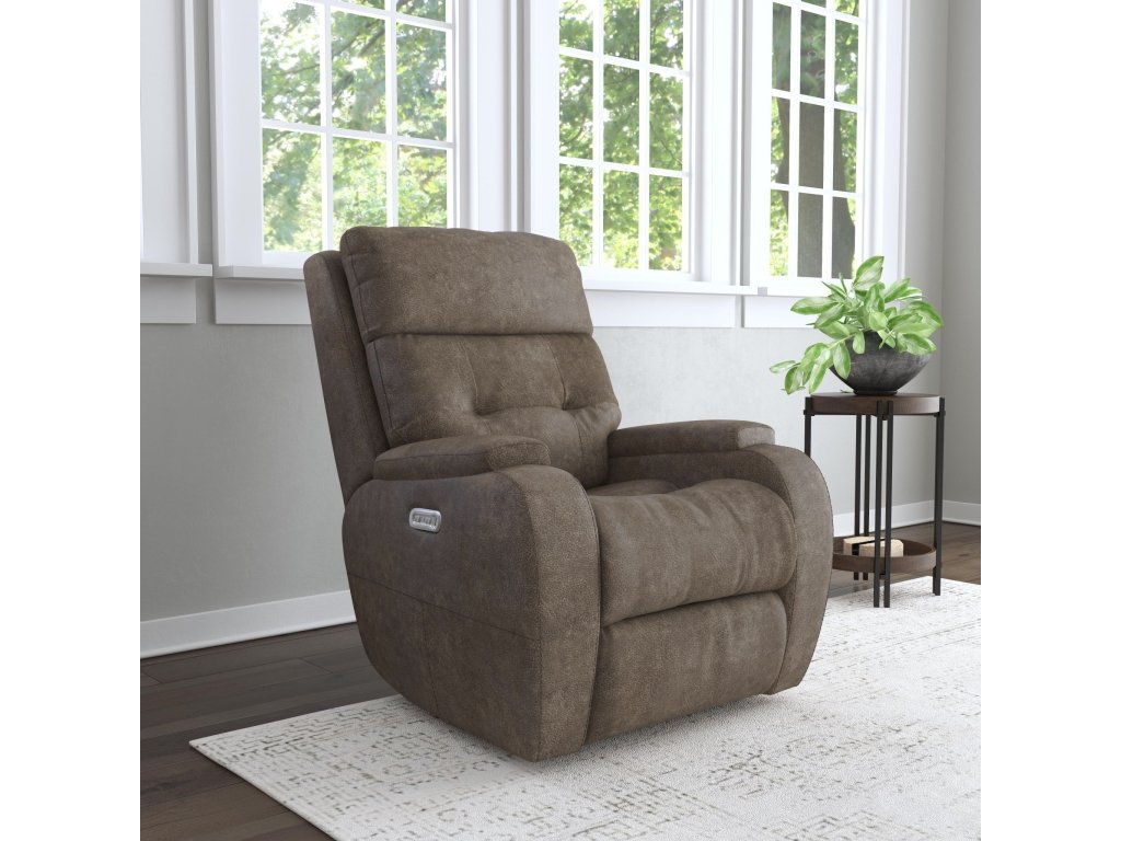 Strait Leather Power Recliner with Power Headrest - image 4