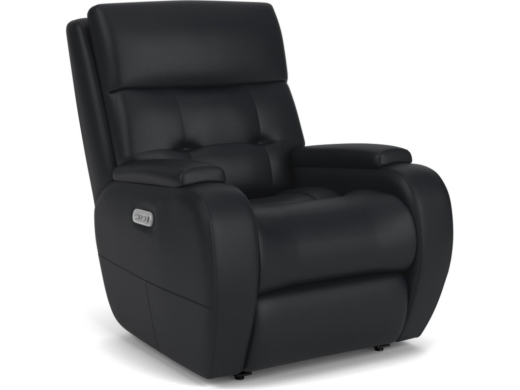 Strait Leather Power Recliner with Power Headrest - image 5