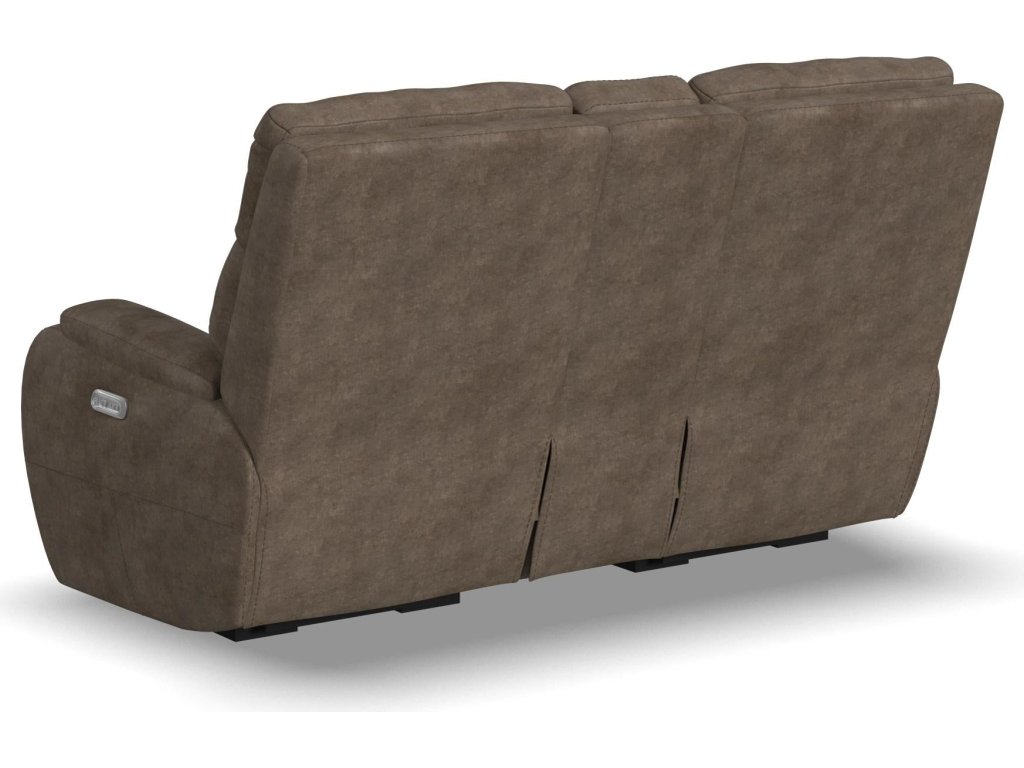 Strait Leather Power Reclining Loveseat with Console & Power Headrests - image 13