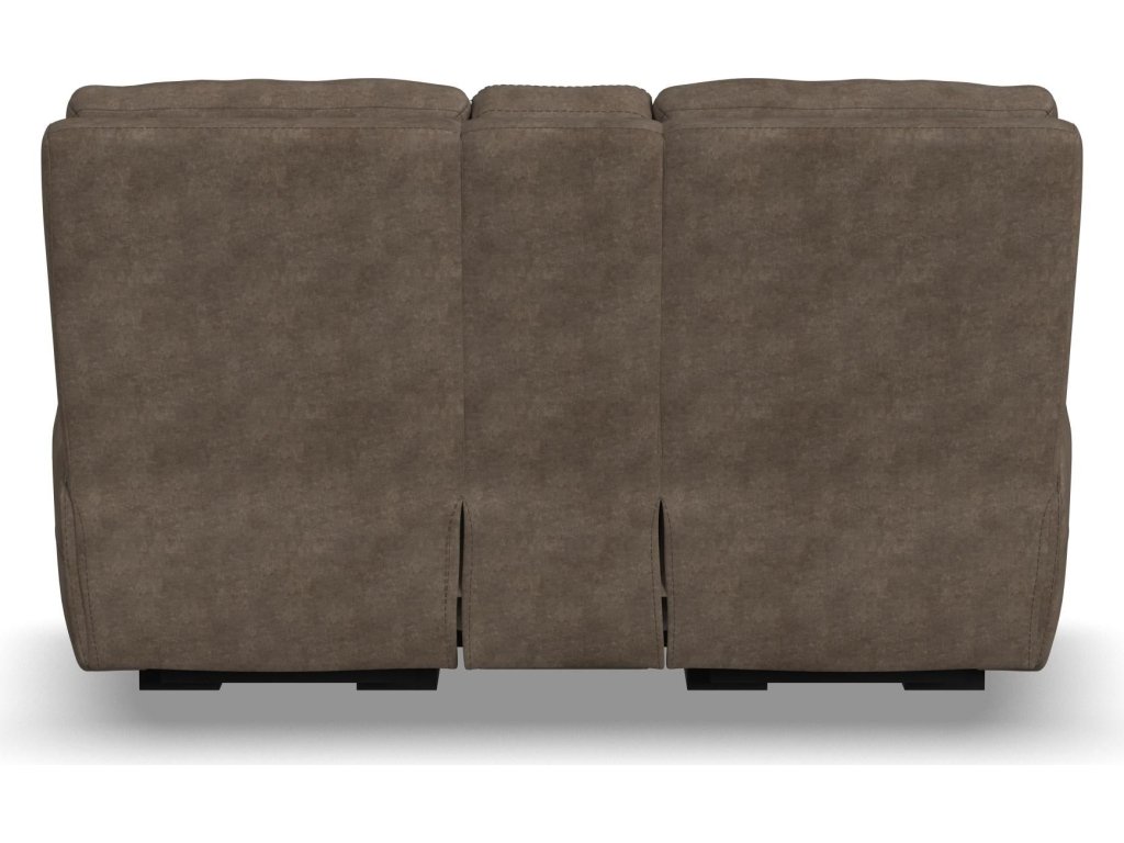 Strait Leather Power Reclining Loveseat with Console & Power Headrests - image 14